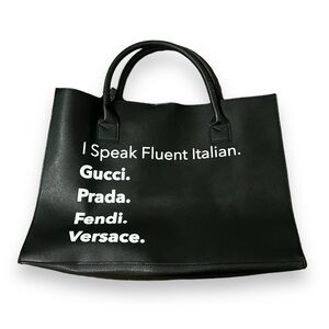 NWT - Vegan Leather Designer Phrase Tote